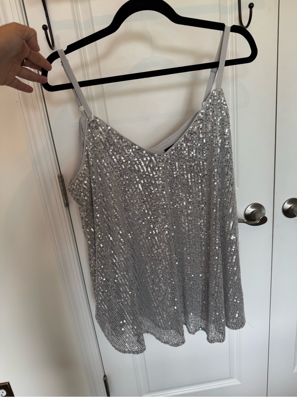 torrid Silver Sequin Spaghetti Strap Camisole